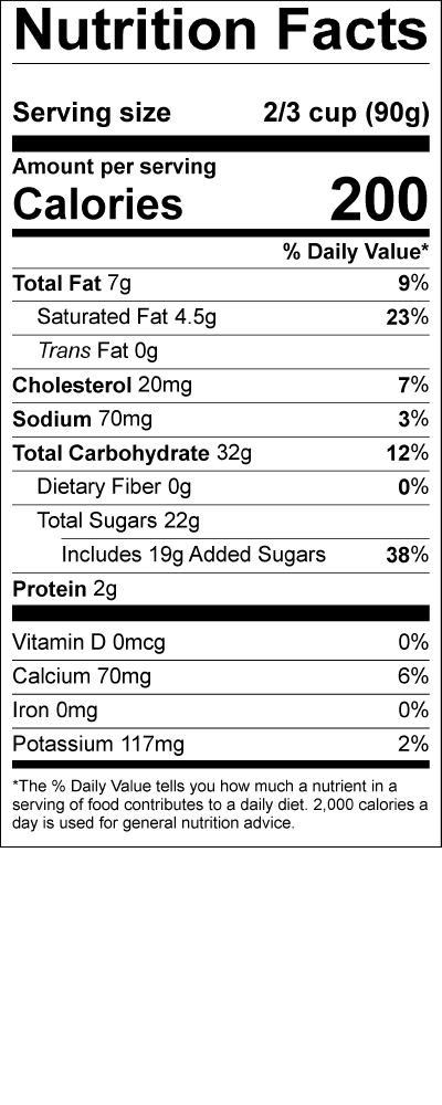 Smith's Chocolate Marshmallow Ice Cream Nutrition Label