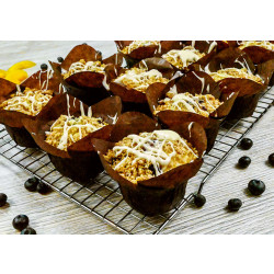 Peach and Blueberry Sour Cream Muffins